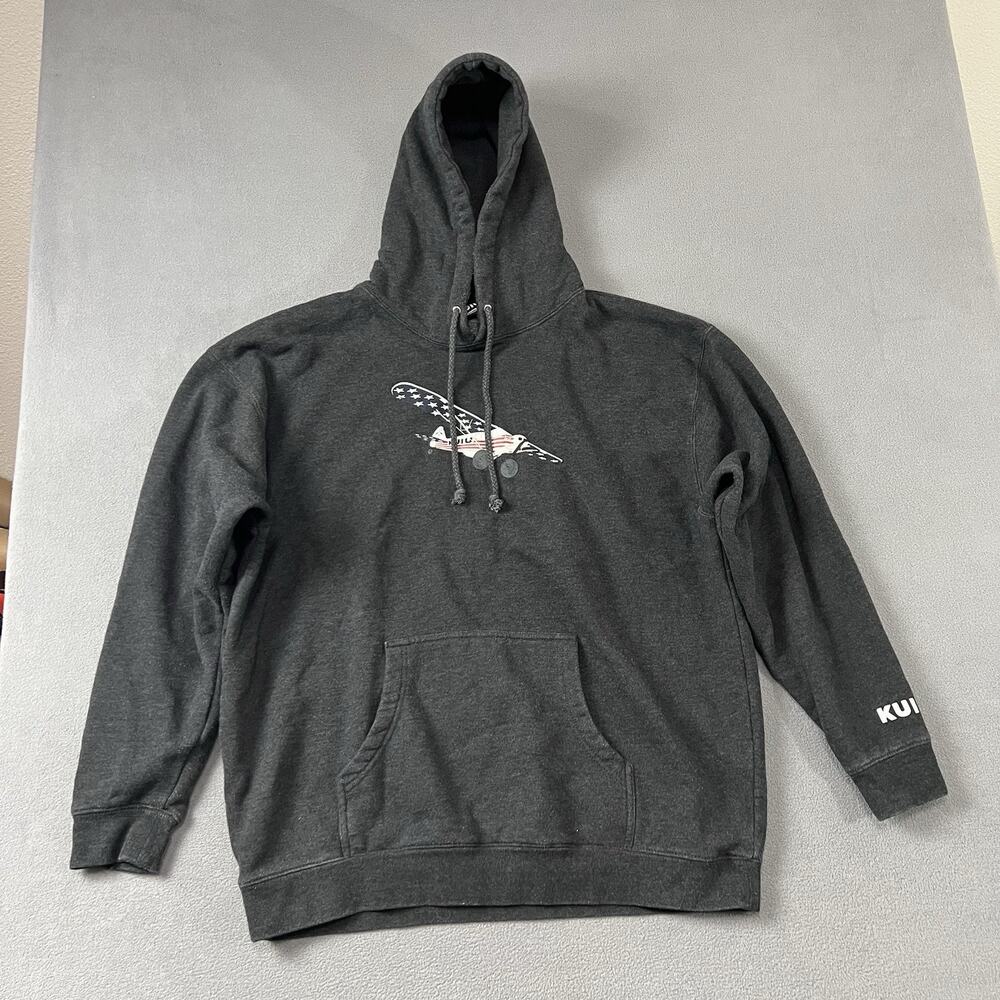 KUIU Hoodie Mens XL Black Graphic Pullover Outdoors Hunting Workwear Pockets